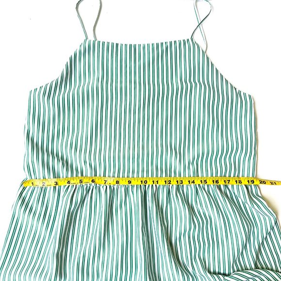 & other stories tiered lightweight dress w/green & white stripe pattern - Picture 6 of 6